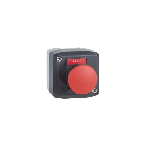 Harmony boite - 1 coup de poing rouge Ø40 - 1O - Arret - XALD164 (1/3)