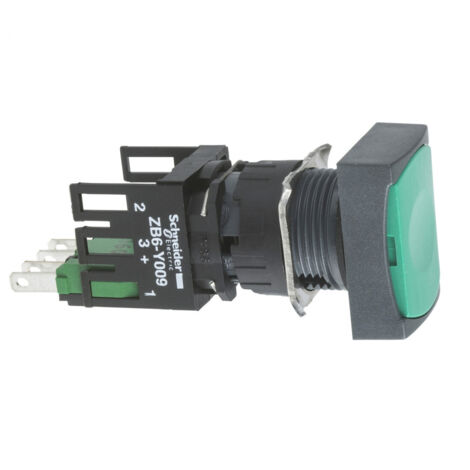 Harmony XB6 - bouton-poussoir - Ø16mm - à impulsion affleurant - 1F - vert - XB6DA31B (1/3)