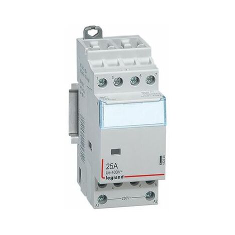 Legrand – Contacteur pour tableau électrique 412535 – 25 A – 400 V – 4 contacts NC – Tension bobine 230 V – Applications industrielles