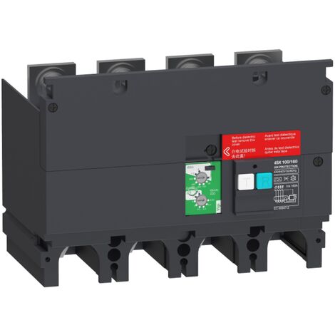 ComPacT VigiPacT NSX 100/160, 200 VAC to 440 VAC, 30 mA to 30 A, 4 poles LV429489