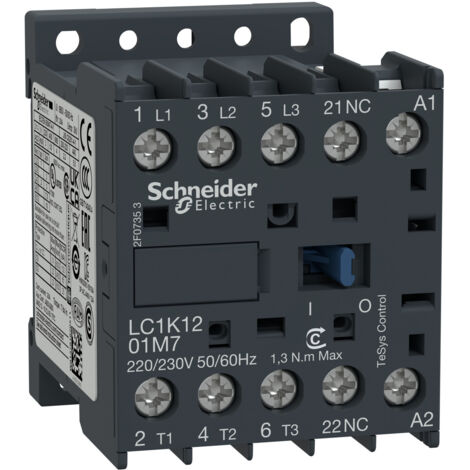 Contacteur TeSys LC1-K - 3P - AC-3 440V 12 A - bobine 230 V CA - LC1K1201P7 (1/2)