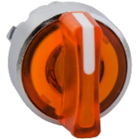 Harmony tête de bouton tournant lumineux - 3 positions Ø22 - orange  - ZB4BK1353