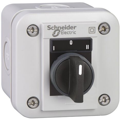 Schneider Electric – Boîte à boutons Harmony – Sélecteur 3 positions I-O-II – Protection contre courts-circuits 4A – Pour installation électrique