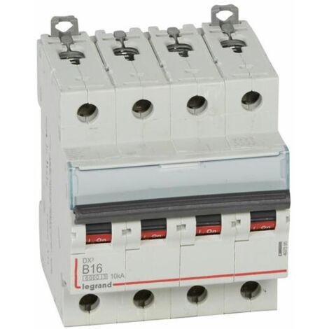 Disjoncteur DX³6000 10kA arrivée haute et départ bas à vis 4P 400V - 16A - courbe B - 4 modules - LEGRAND (1/3)