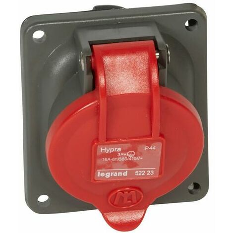 Prise fixe Hypra IP44 16A - 380V à 415V - 3P+T - plastique - 052223 - LEGRAND