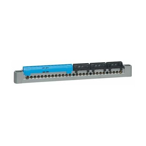 Bornier de répartition IP2X terre - 3P+N - 1 connexion 4mm² à 25mm² - vert - longueur 227mm - LEGRAND