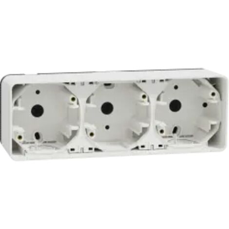 Mureva Styl - Boîte 3 postes horizontale - saillie - IP55 - IK08 - blanc - MUR39913