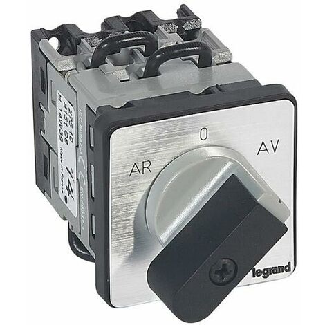 Commutateur à cames moteur triphasé inverseur 1 sens de marche 1 vitesse PR12 - 5 contacts - fixation par vis sur porte - 027510 - LEGRAND