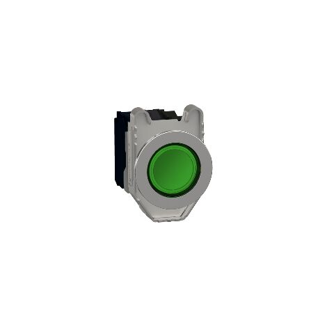 Harmony XB4 - BP lumineux DEL - flush - vert - 1O+1F - 24V - vis étrier