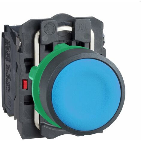 Harmony XB5 - bouton poussoir impulsion - Ø22 - bleu - 1O+1F - vis étrier