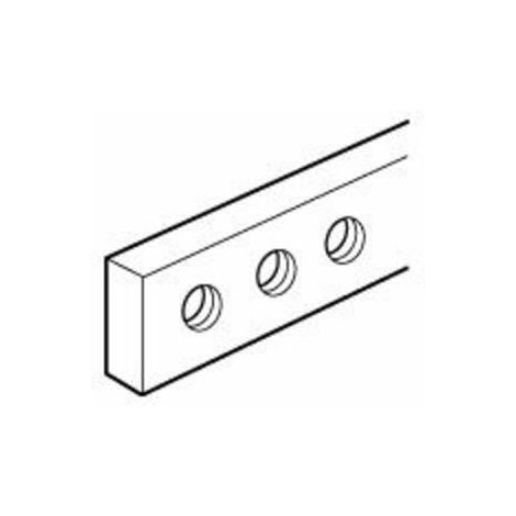 Barre cuivre à trous taraudés 12x4mm - 160A admissibles - longueur 990mm - 037389 - LEGRAND
