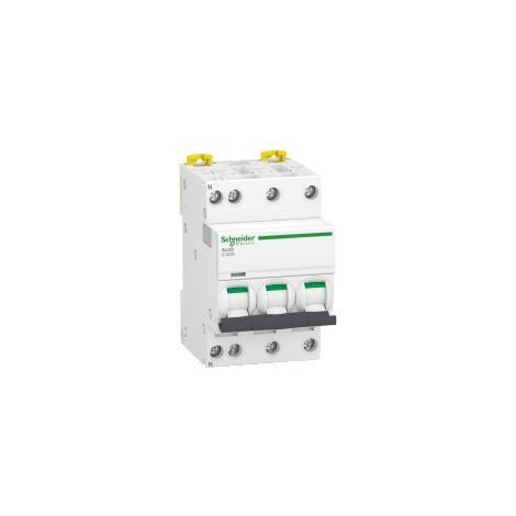 Schneider Electric – Disjoncteur tripolaire 16A – Courbe C – Protection contre courts-circuits et surcharges – Installation sur rail DIN - iC40N