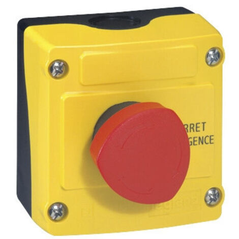 Interrupteur D'Arrêt D'Urgence Avec Boîte - Bouton Poussoir Rouge IP67 Étanche, Sécurité Industrielle