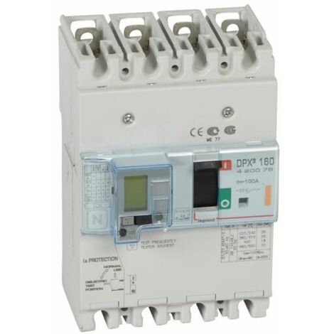 Legrand – Disjoncteur différentiel 4P 100A 25kA 400V – Protection contre surcharges et courts-circuits – Raccordement à vis