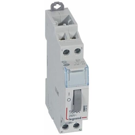 Legrand – Télérupteur 2P 16A 250V – Contact 2F – Tension commande 24V – Rail DIN – 1 module – Pour espaces confinés