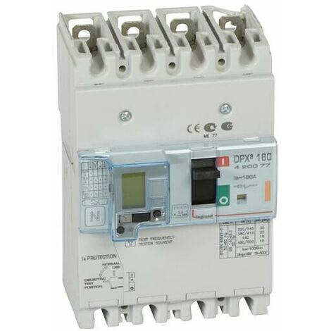 Disjoncteur Magneto-Thermique DPX3 160 MT avec Différentiel 4 Pôles 160A 25KA LEGRAND 420077
