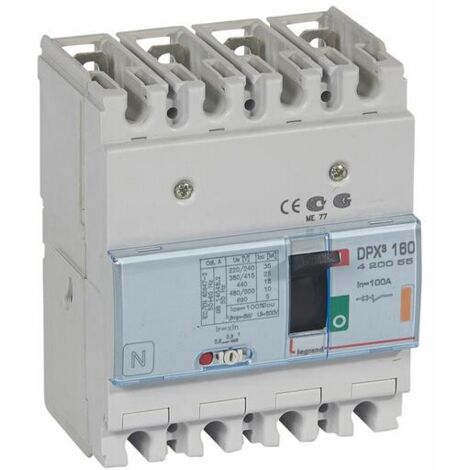 Legrand – Disjoncteur unipolaire magnétothermique 100A 25kA 400V – 4 pôles – Raccordement à vis – Encastré pour installations techniques