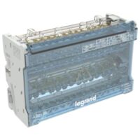 Legrand – Coffret électrique nu tétrapolaire 125A – 15 connexions par barreau – 8 modules – Fixation sur rail DIN – Tenue au fil incandescent 960°C