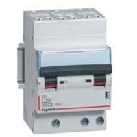 Disjoncteur DX³6000 10kA arrivée haute automatique départ bas à vis 3 Pôles 400V 20A courbe C LEGRAND 407846