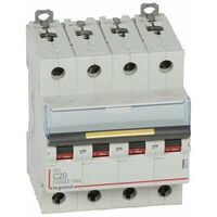 Disjoncteur DX³10000 16kA à vis 4 Pôles 400V 20A courbe C 4 modules LEGRAND 409356