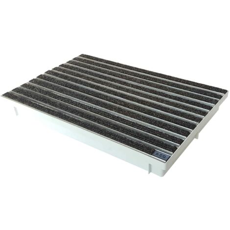 Aco 600x400x12mm schuhabstreifer Rips türmatte gris con marco de aluminio entrada maletero 