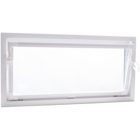 ACO 100cm Nebenraumfenster Kippfenster Einfachglas Fenster weiß Kellerfenster