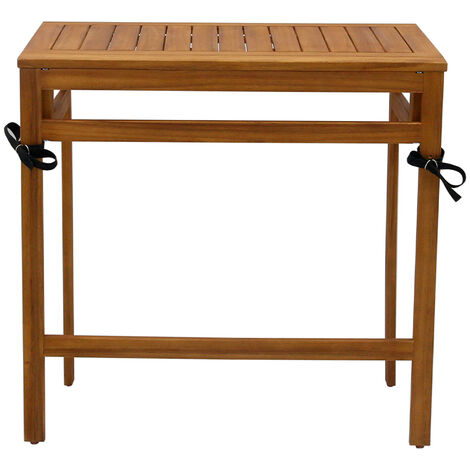 Table De Balcon Rabattable En Bois D'Acacia Foncé - Idéale Pour Balustrades Et Petits Espaces Extérieurs | Beliani