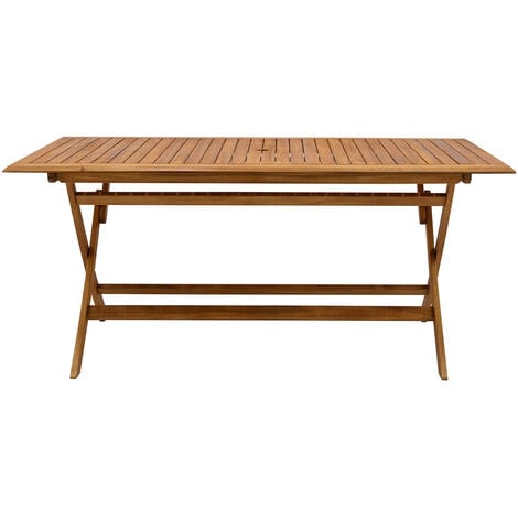 Table à manger pliante de jardin 120x70 cm couleur claire bois