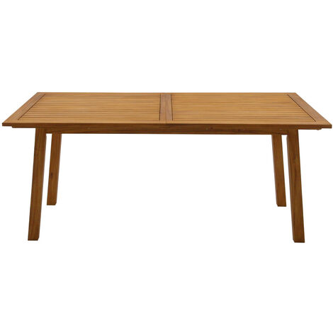Table de jardin extensible rallonges intégrées en bois massif L180-240 cm MAYEL (1/5)