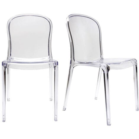 Lot 6 chaises ajourées empilables Transparentes - GRUYER
