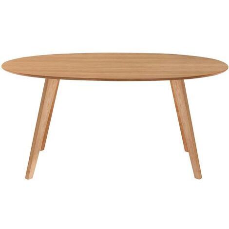 Miliboo – Table à manger ovale en bois d'hévéa L160 cm – Design scandinave minimaliste – Pour 6 convives – Montage simple