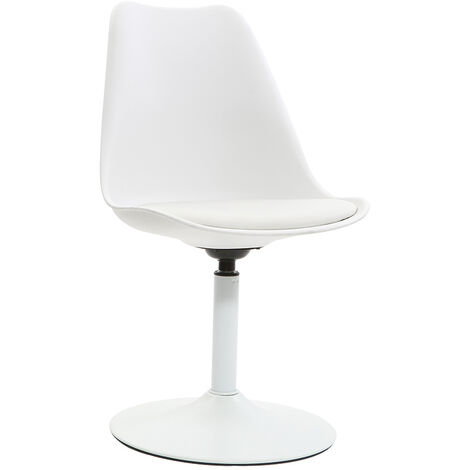 Miliboo – Chaise pliante pivotante blanche mat – Acier chromé peint – Assise en polyuréthane – Hauteur d'assise 46 cm – Design moderne (1/5)
