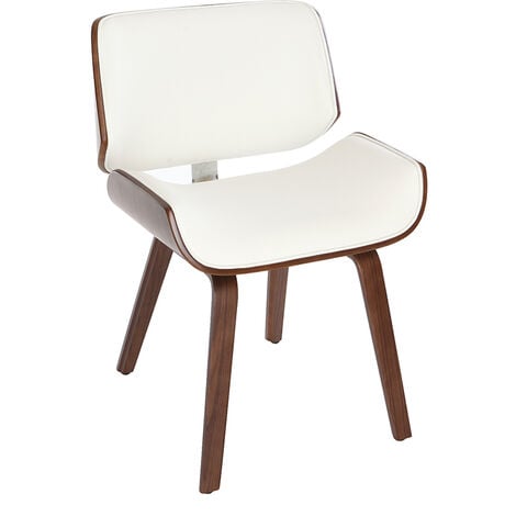 Chaise design blanc et bois foncé RUBBENS