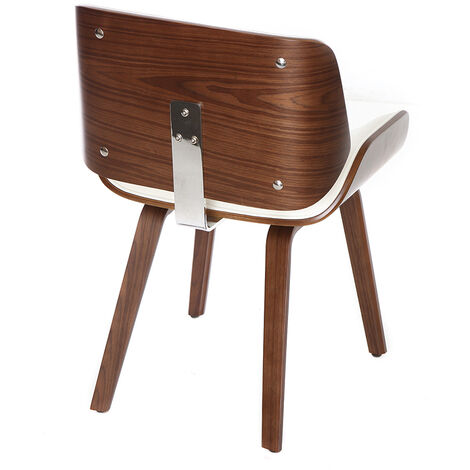 Chaise design blanc et bois foncé RUBBENS