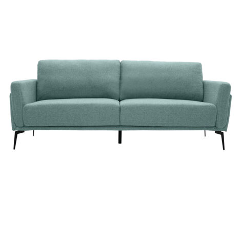 Canapé design 3 places en tissu vert de gris et métal noir MOSCO (1/5)
