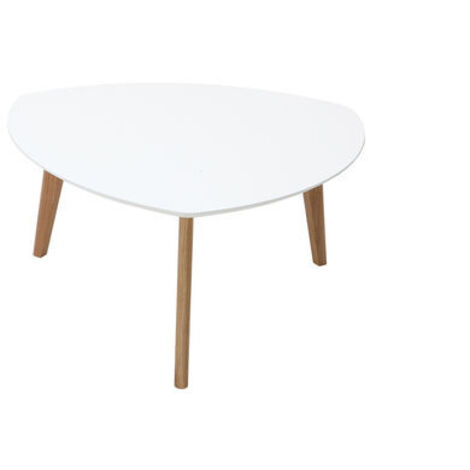 Table basse scandinave blanc et bois clair chêne L80 cm EKKA