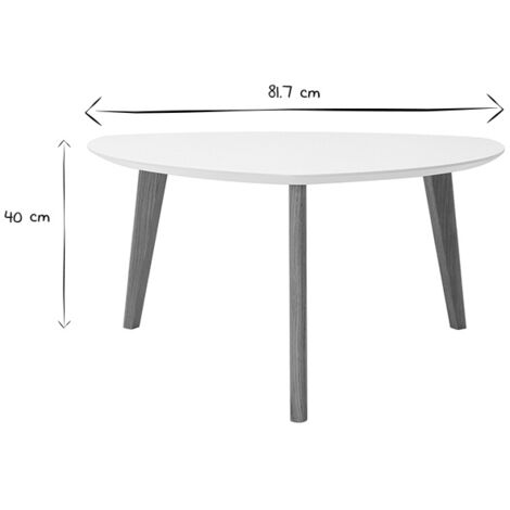 Table basse scandinave blanc et bois clair chêne L80 cm EKKA
