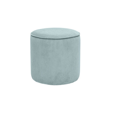 Pouf rond en velours côtelé bleu grisé D40 cm PAUL (1/3)