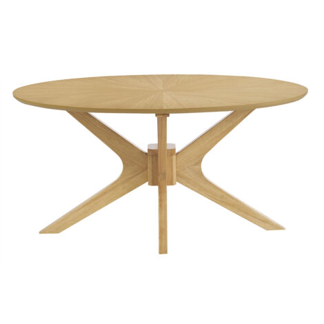 Table basse ovale bois clair chêne L90 cm DIELLI (1/5)