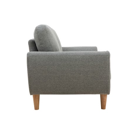 Canapé scandinave 2 places en tissu gris et bois clair ALICE