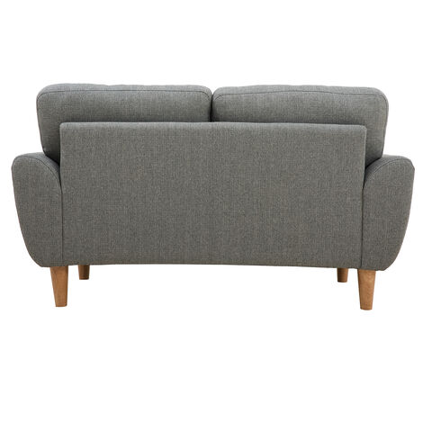 Canapé scandinave 2 places en tissu gris et bois clair ALICE