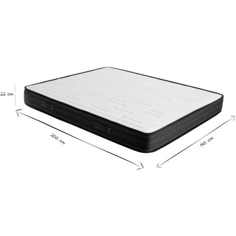 Matelas 140x200 cm avec accueil mousse à mémoire de forme 22 cm OLIVER