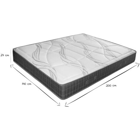 Matelas 140x200 avec accueil mousse à mémoire de forme 24 cm JIMY
