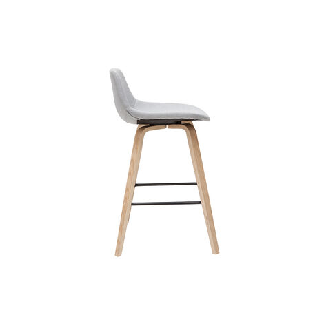 Tabourets de bar scandinaves gris clair et bois H65 cm (lot de 2) NONIE