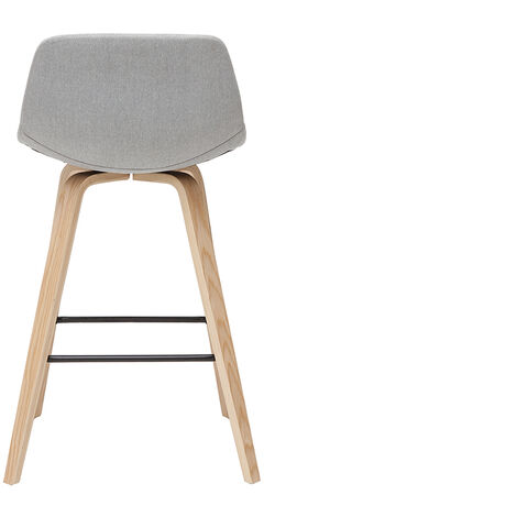 Tabourets de bar scandinaves gris clair et bois H65 cm (lot de 2) NONIE