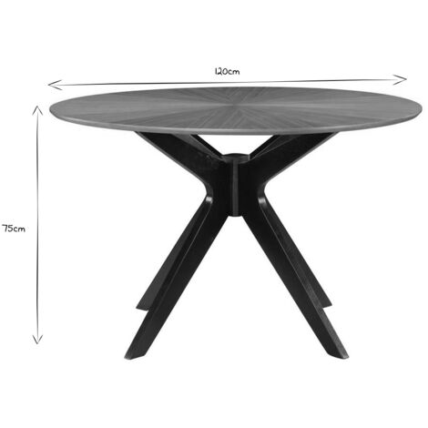 Table à manger design ronde noyer D120 cm DIELLI