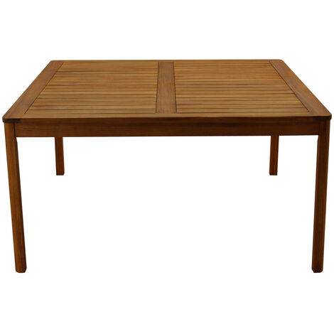 Miliboo – Table de jardin carrée en acacia massif L147 cm – Pour 8 personnes – Résistante aux intempéries – Design minimaliste pour extérieur