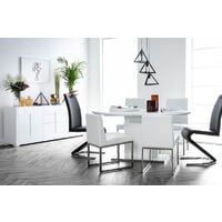 Table à manger design extensible blanche L160-200 cm CLEONES - Blanc