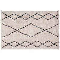 Tapis style berbère motif noir 160 x 230 cm TRIBU