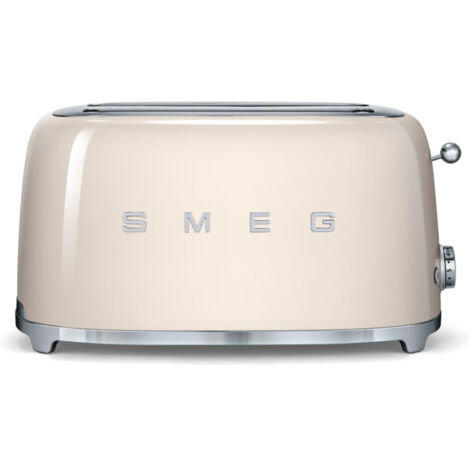 Smeg – Grille-pain 2 fentes crème – Puissance 950W – Design rétro – Pour pain de mie et bagels
